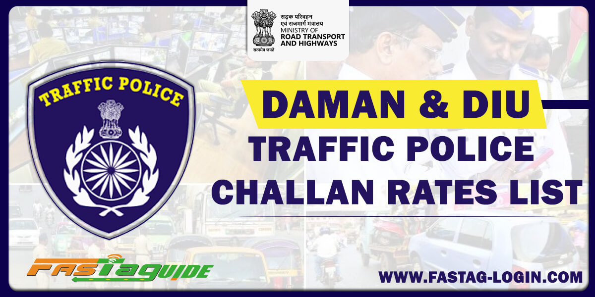 Daman & Diu Traffic Police Challan Rates List